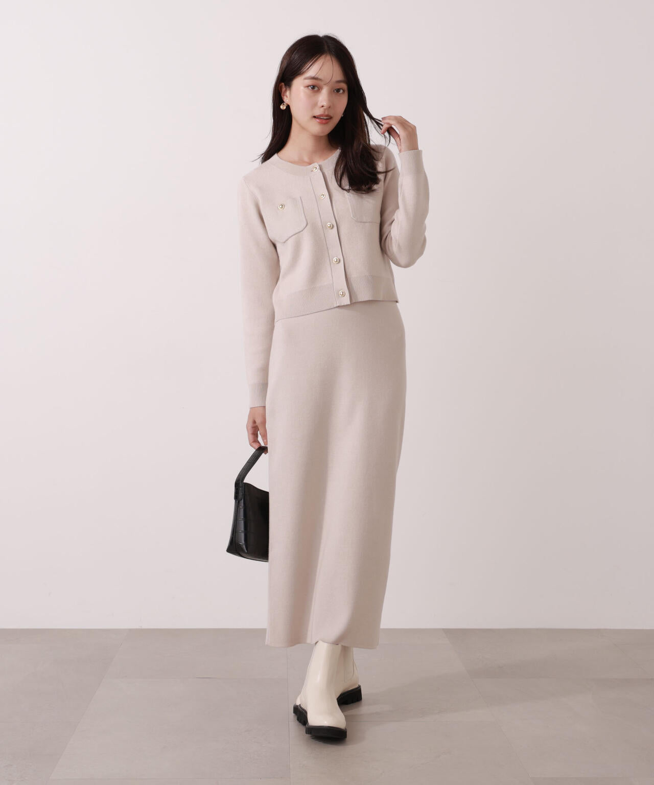 【青島心さん着用】ステッチニットSETUP