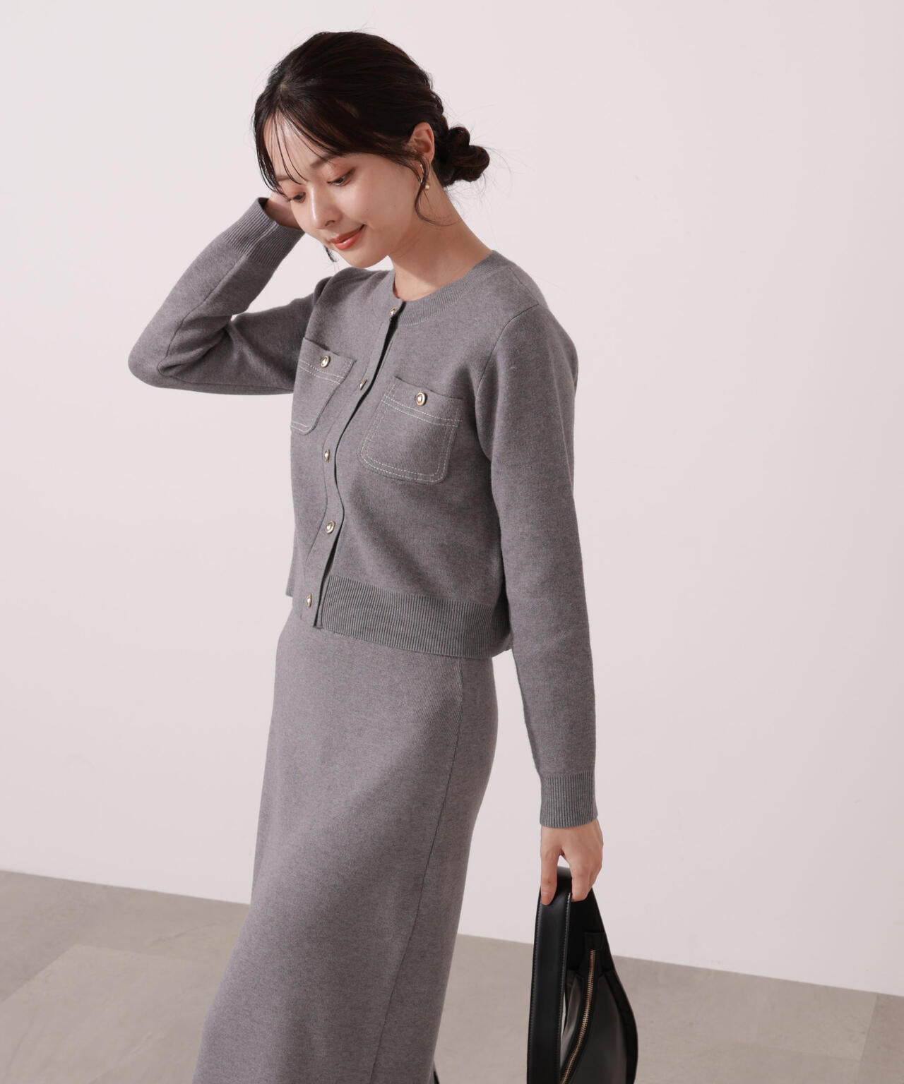 【一部再入荷】 青島心さん着用 ステッチニットSETUP