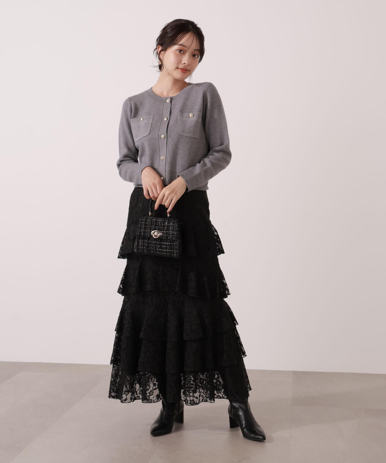 【一部再入荷】 青島心さん着用 ステッチニットSETUP