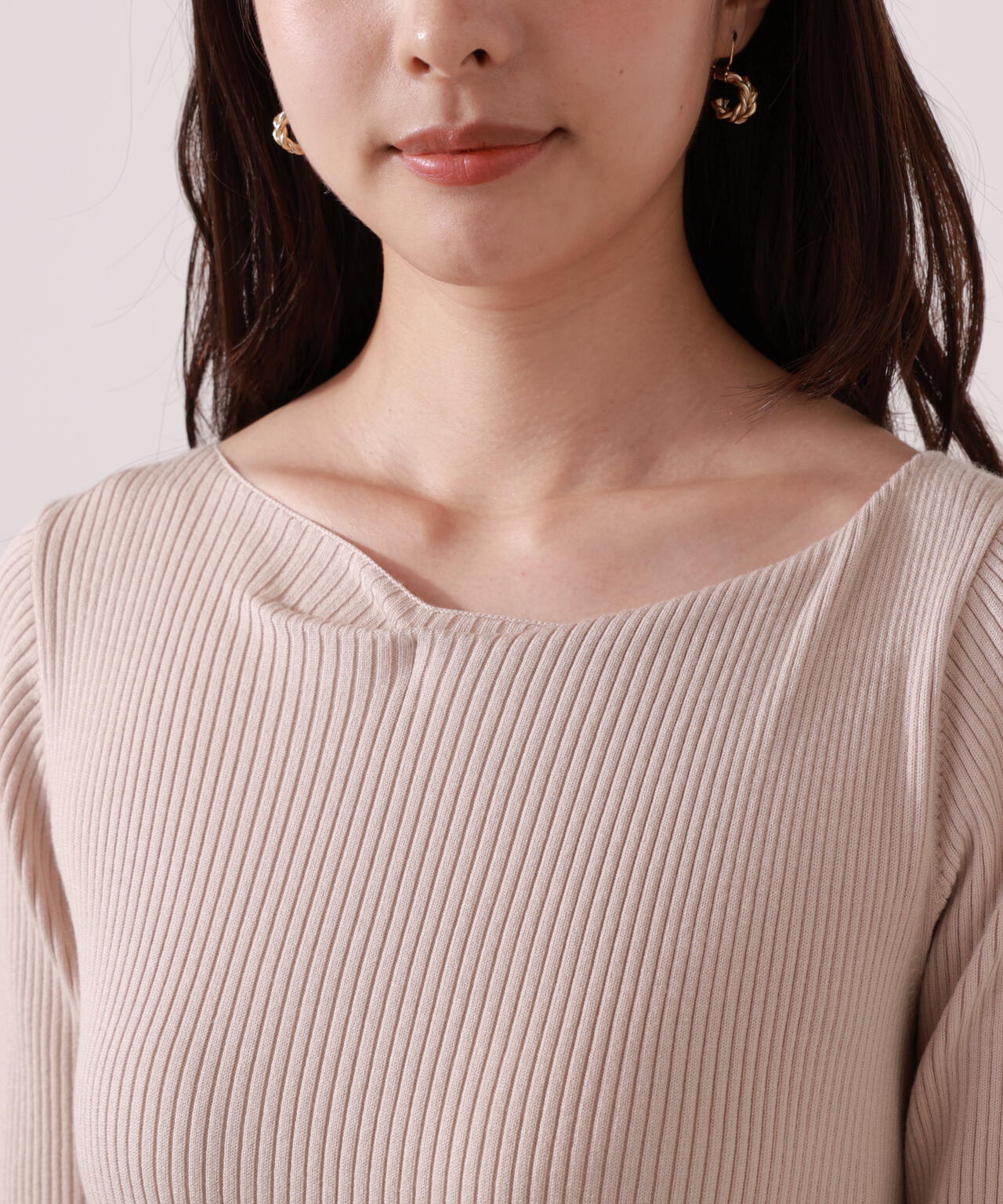 チェック柄ジャガードニットワンピース【ボルドー：official site限定】