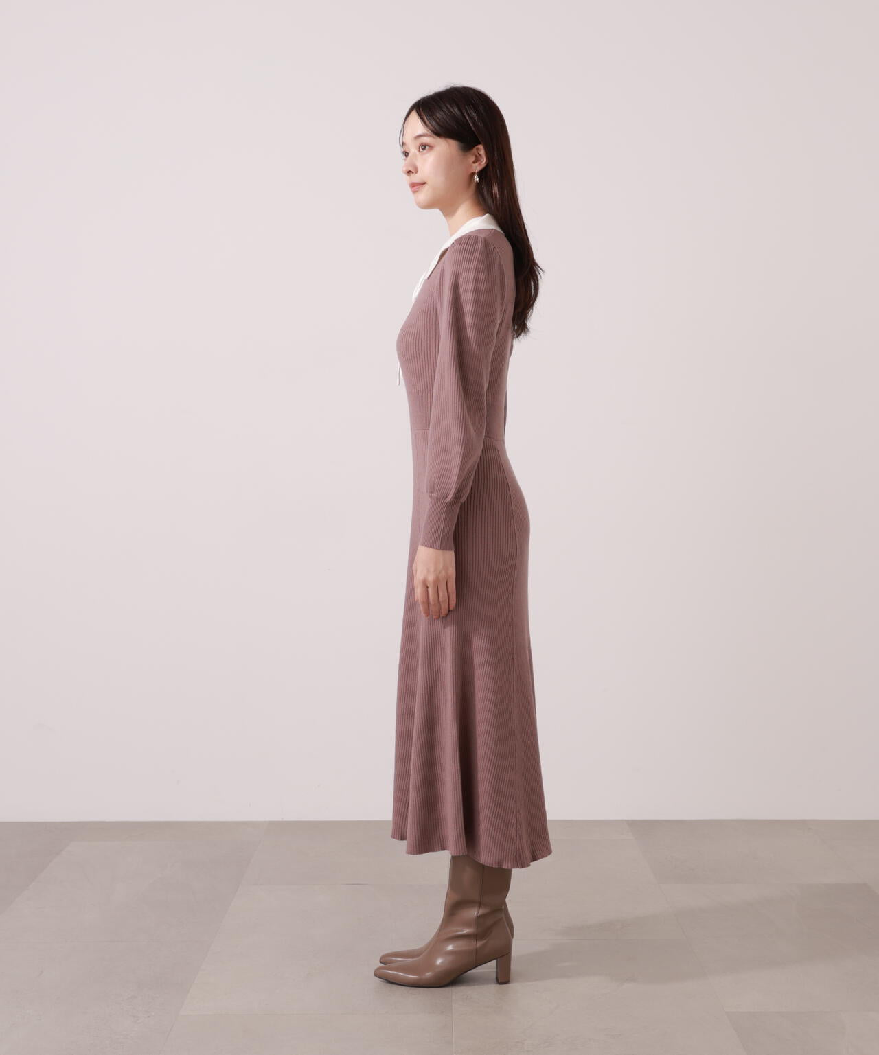 プロポーション ボディドレッシング（PROPORTION BODY DRESSING）/リボン衿付きニットワンピース リボン衿付きニットワンピース | PROPORTION BODY DRESSING