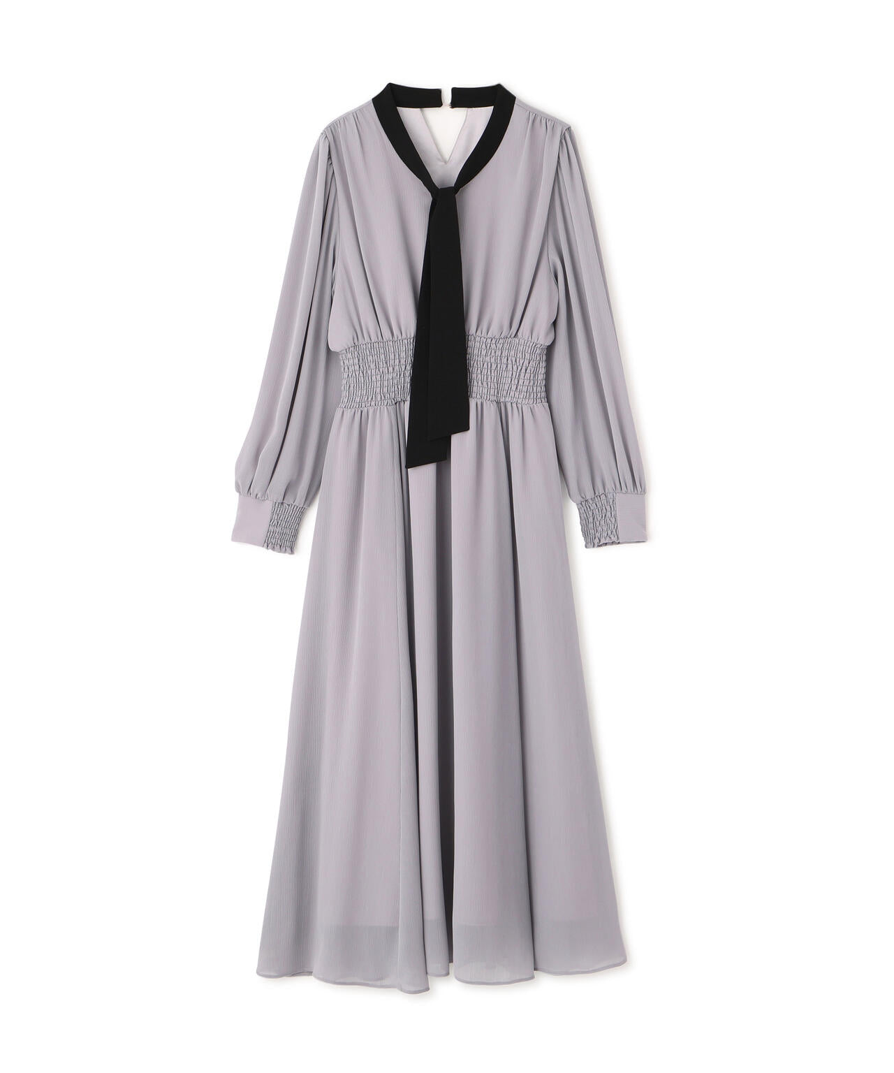 青島心さん着用】タイ付きウエストシャーリングワンピース