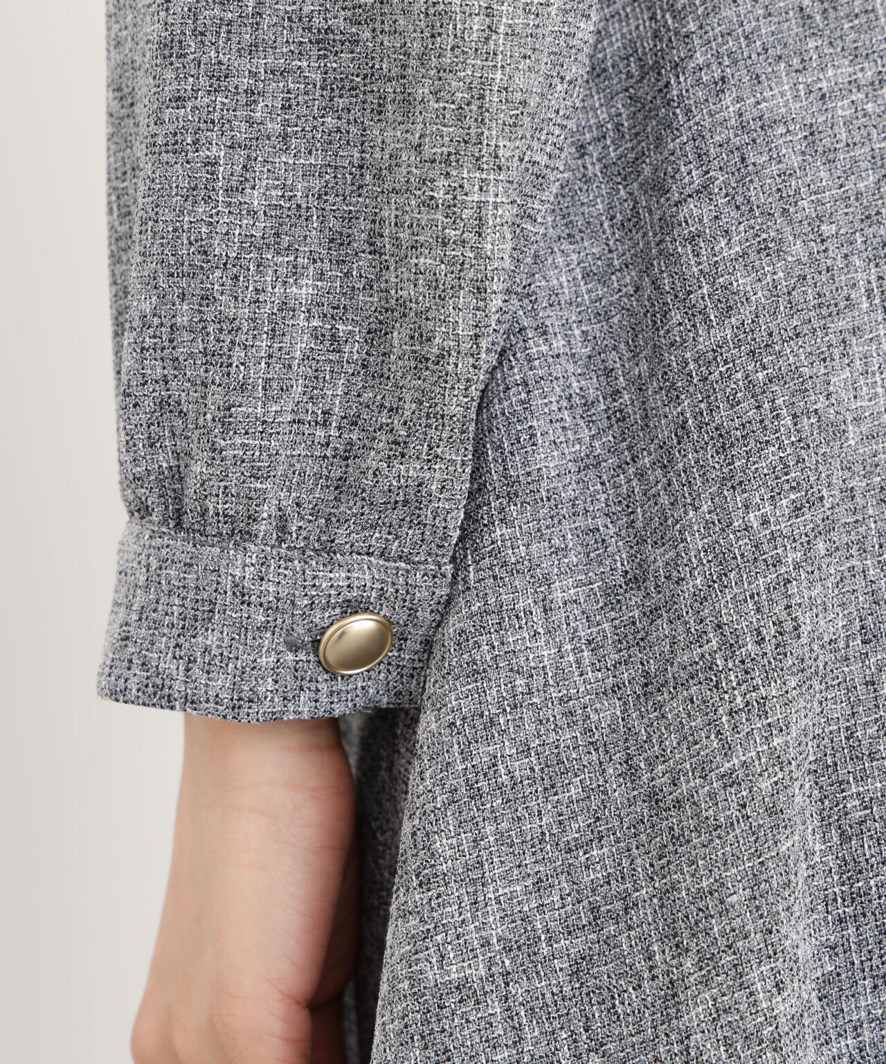【青島心さん着用】フロント釦ツイードワンピース