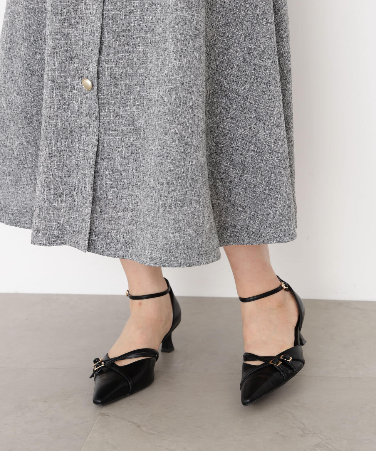 青島心さん着用】フロント釦ツイードワンピース | PROPORTION BODY