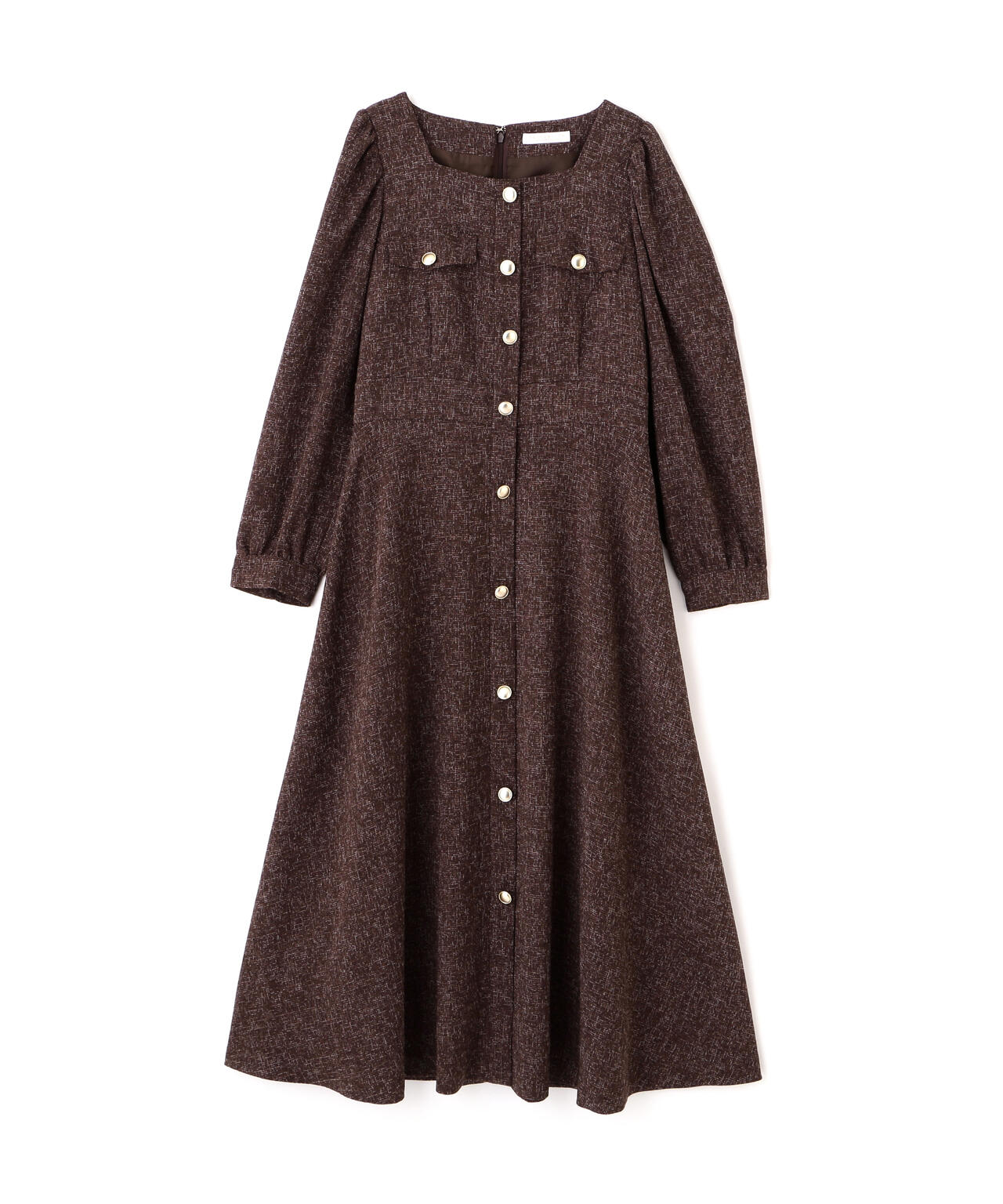 青島心さん着用】フロント釦ツイードワンピース | PROPORTION