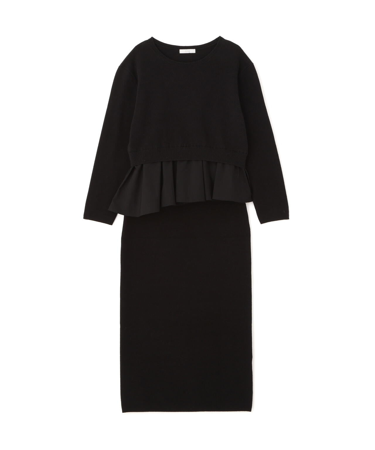 【青島心さん着用】＜ウォッシャブル＞ランダムヘムペプラムニットSETUP