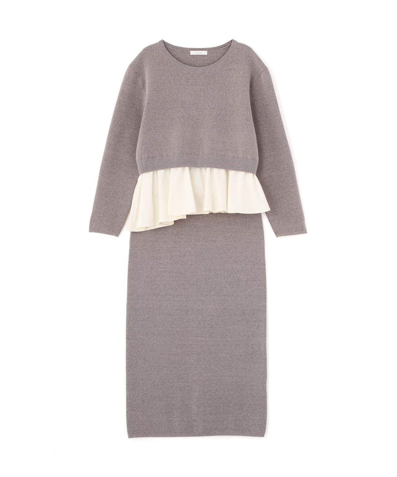 【青島心さん着用】＜ウォッシャブル＞ランダムヘムペプラムニットSETUP