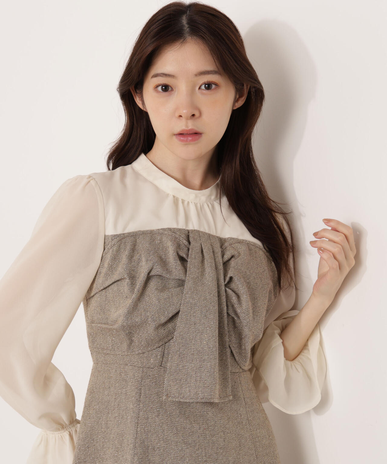 フロントリボンミックスドッキングワンピース | PROPORTION BODY