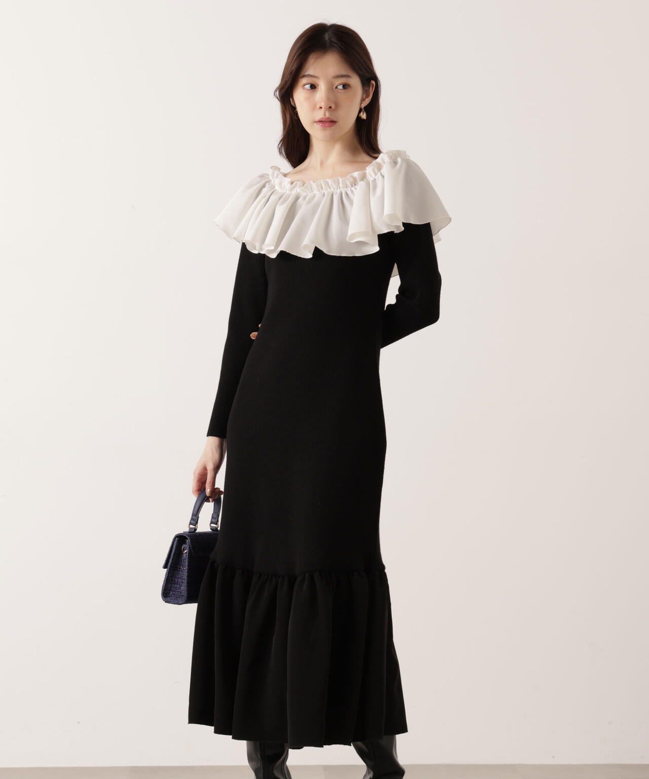 2wayオフショルニットワンピース