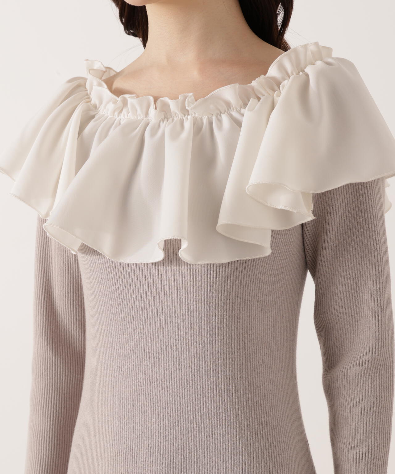 2wayオフショルニットワンピース