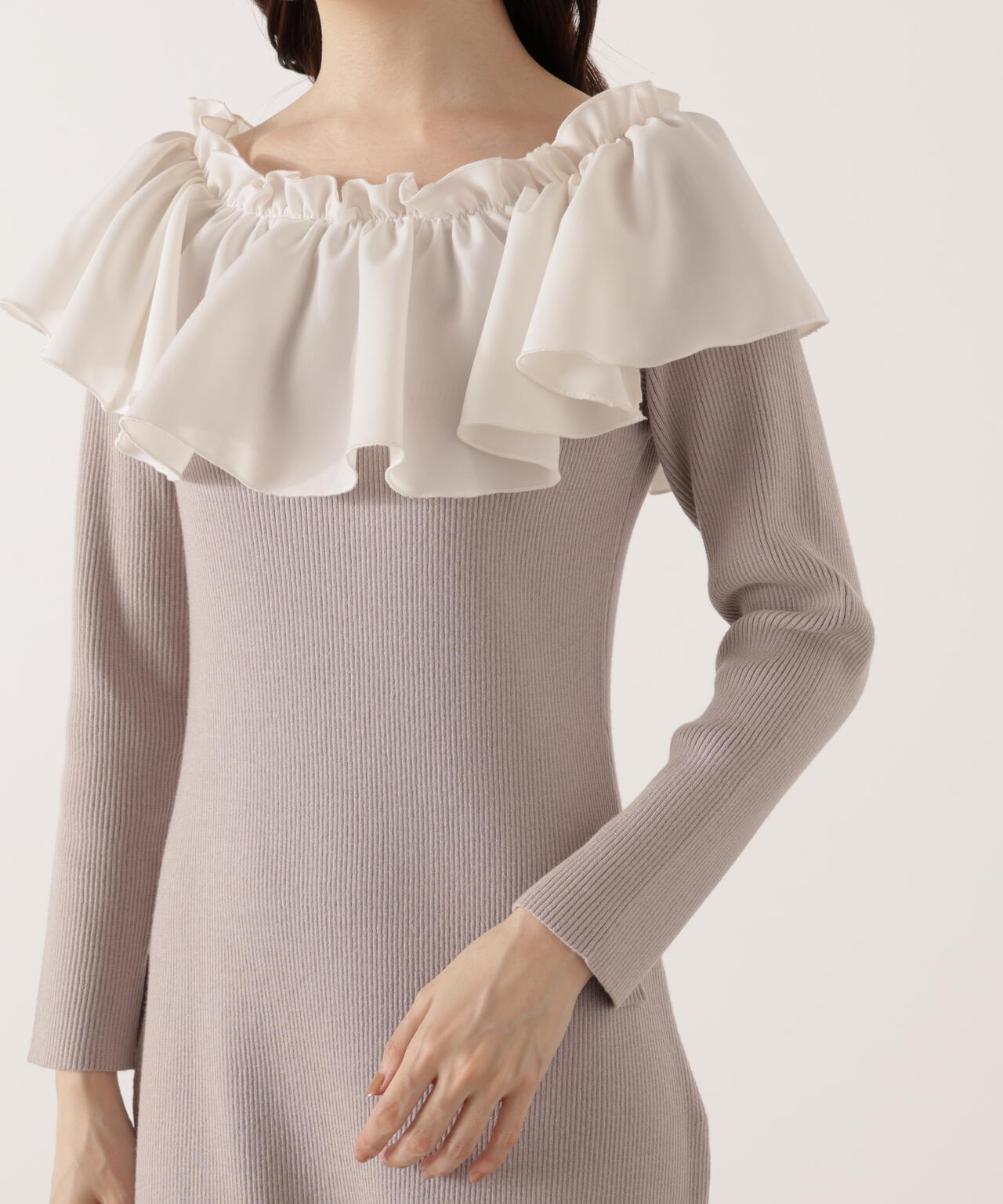 2wayオフショルニットワンピース