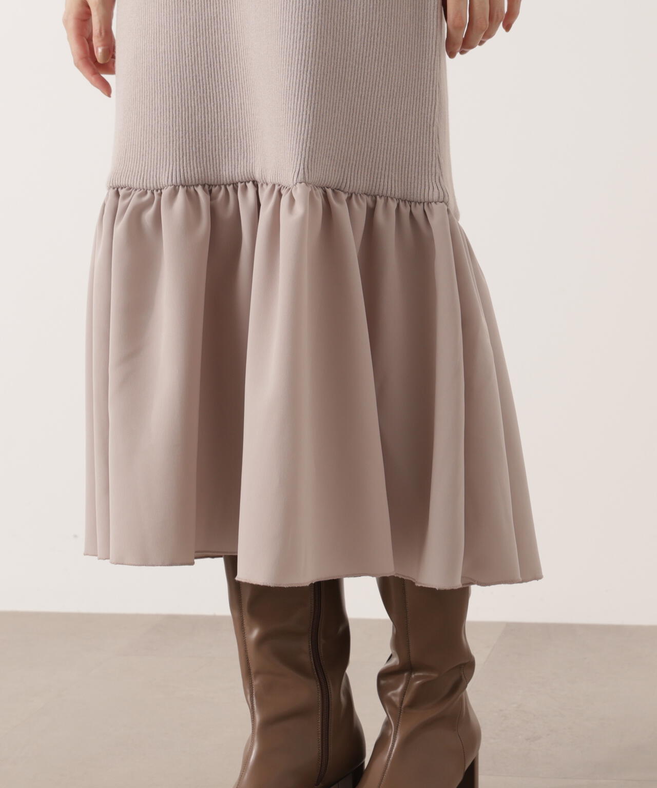 2wayオフショルニットワンピース