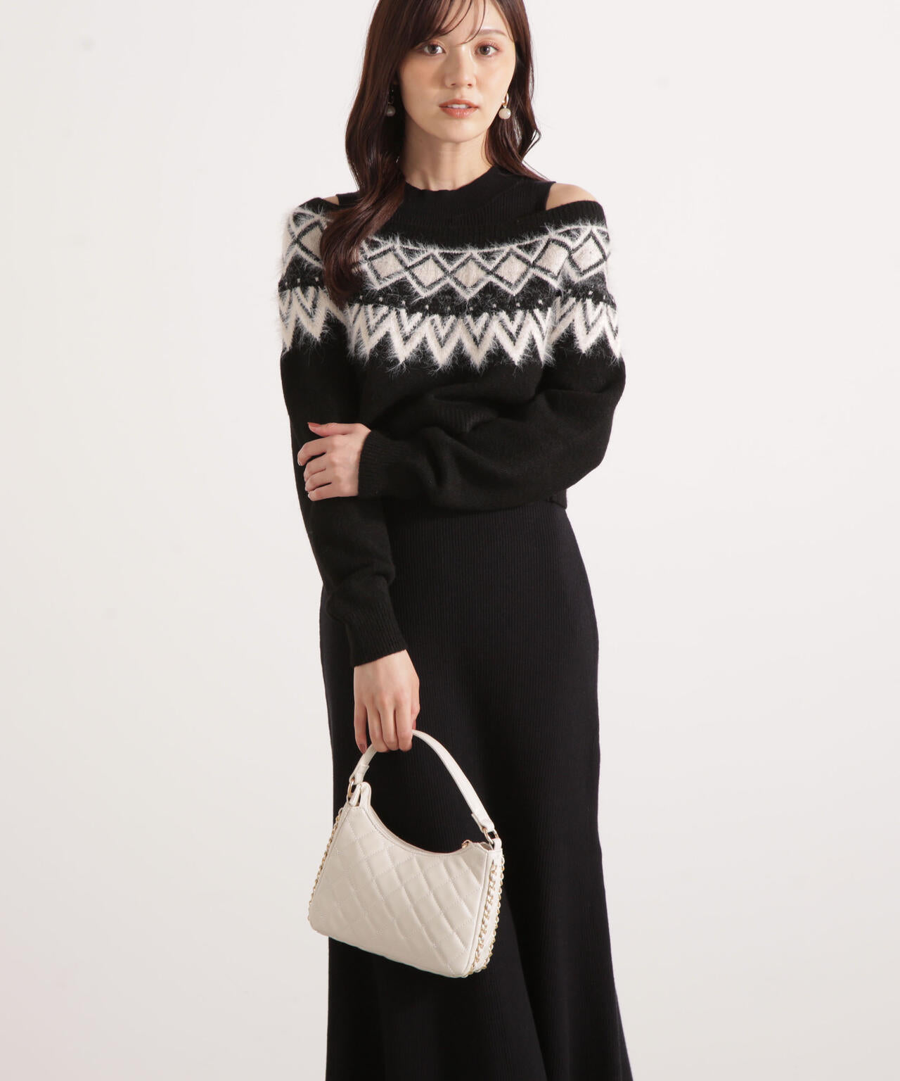 栞 加藤栞さん着用】ノルディックニットSETUP ワンピース | PROPORTION