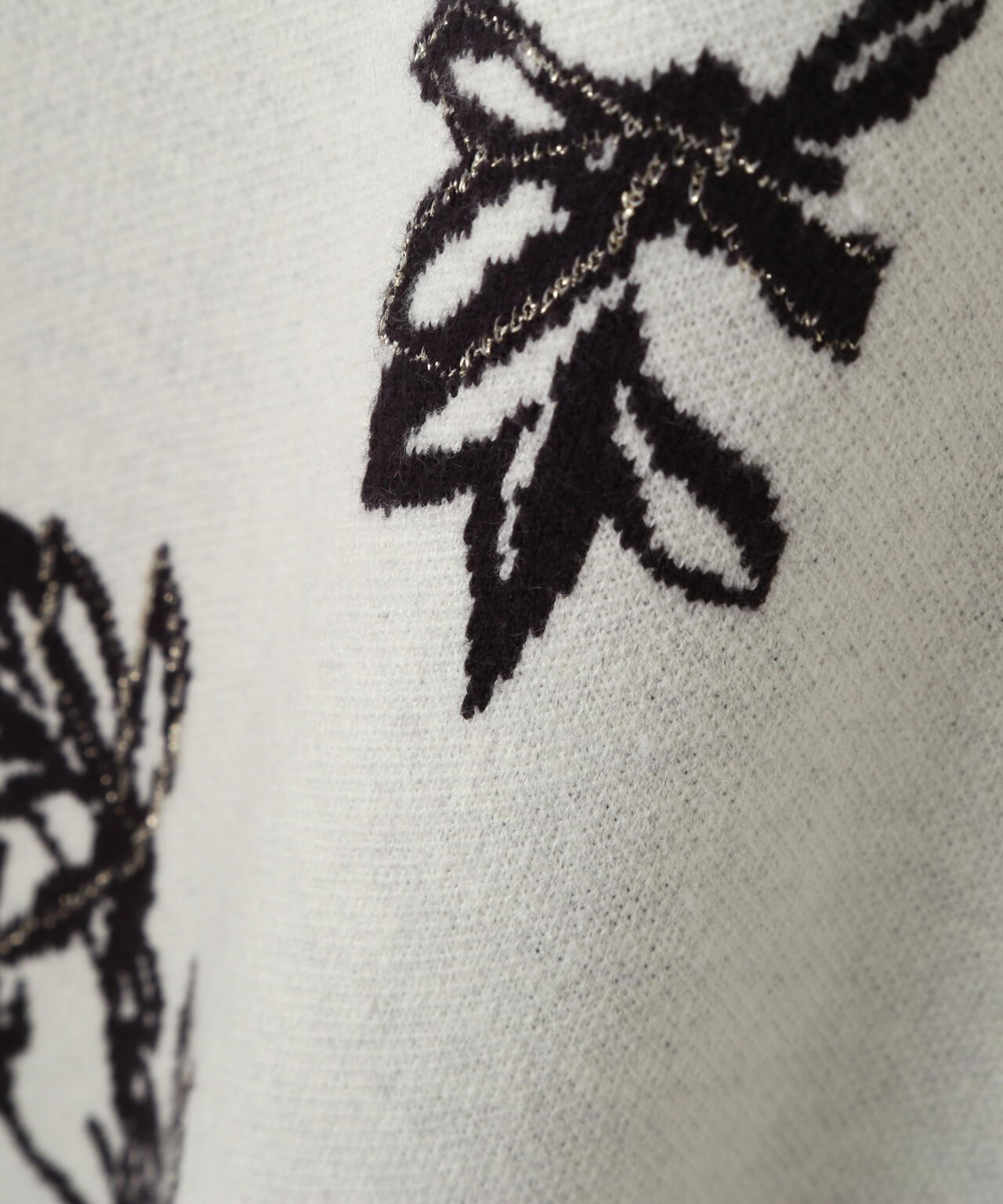 花柄ジャガードニットワンピース【ブルー×エクリュ：WEB・一部店舗限定】