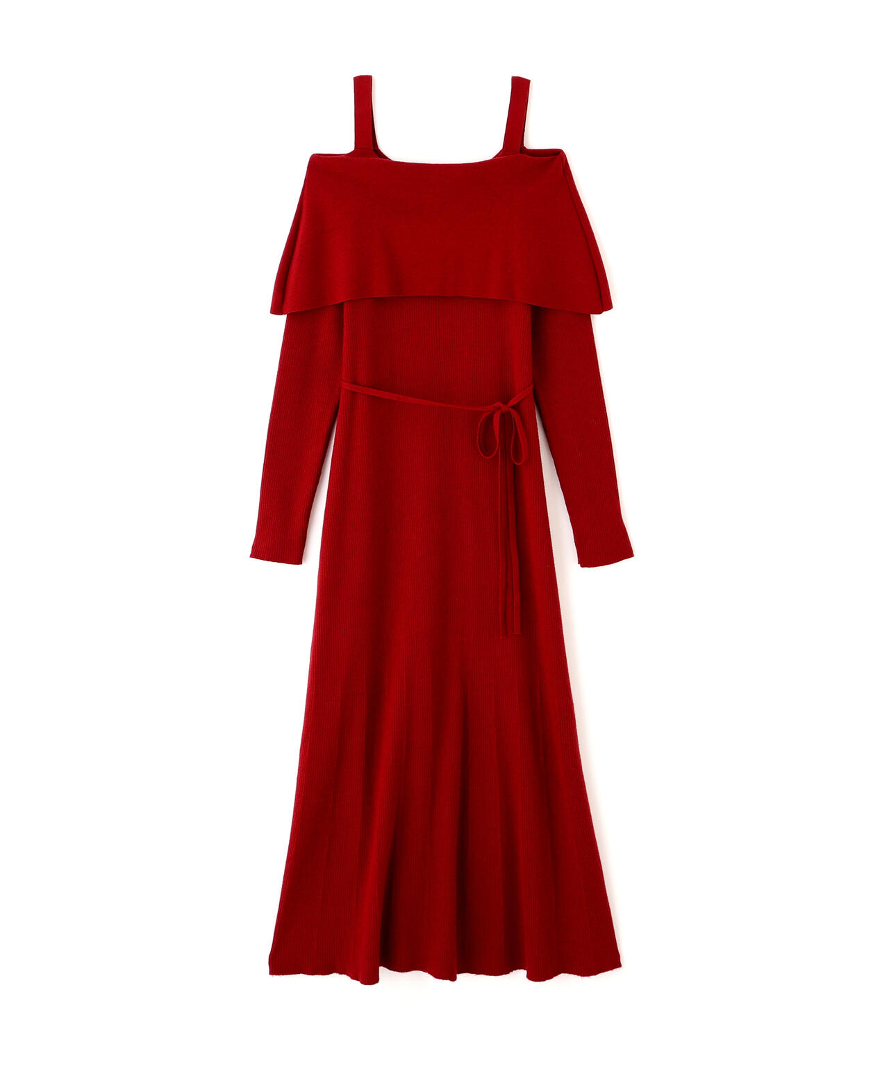 【加藤栞さん着用】オフショルリブニットワンピース