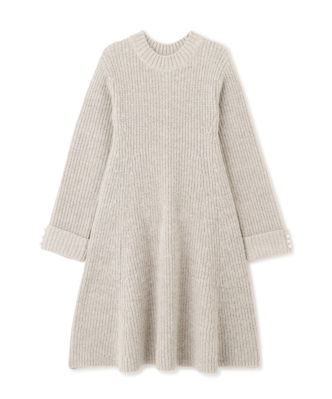 加藤栞さん着用】ウールブレンドラメ入りニットミニワンピース