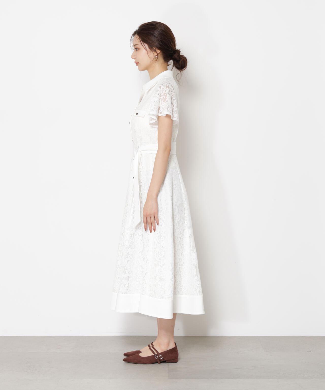 レースシャツワンピース