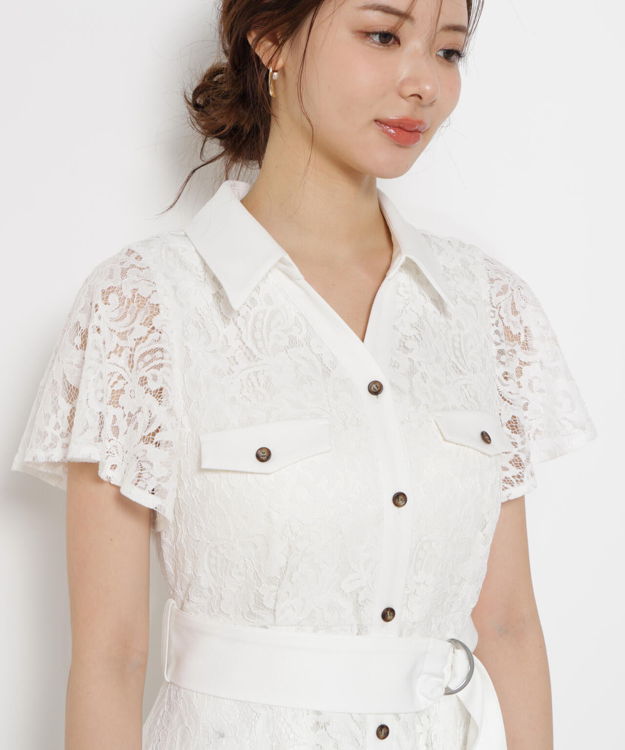 【値下げしました】Bibiy. ホワイト シャツワンピース 半袖 楽天市場】【アウトレット】 ティアードシャツワンピース