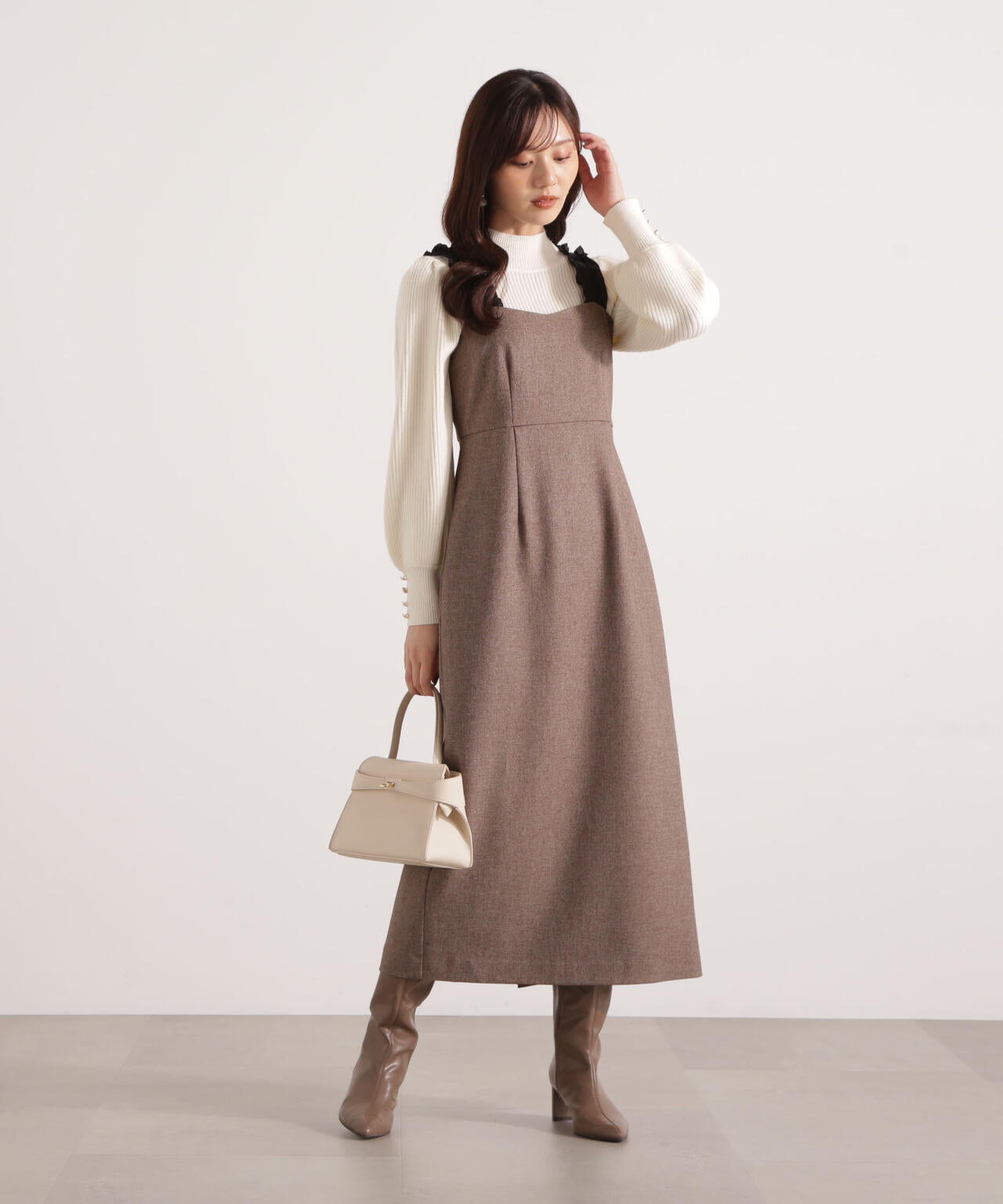 【松川星さん着用】フリルショルダーワンピース