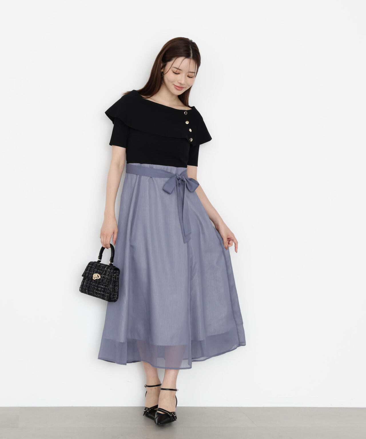 TMG ケーブルワンピース ケープ風ニットドッキングワンピース | PROPORTION BODY