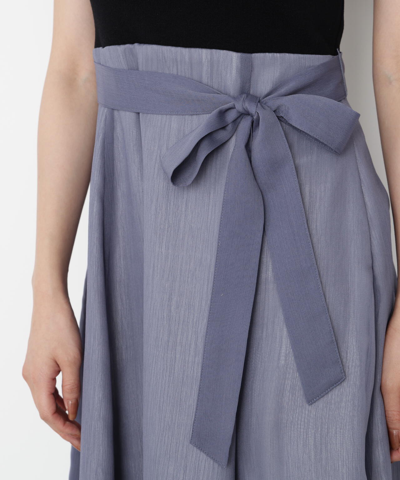 ケープ風ニットドッキングワンピース