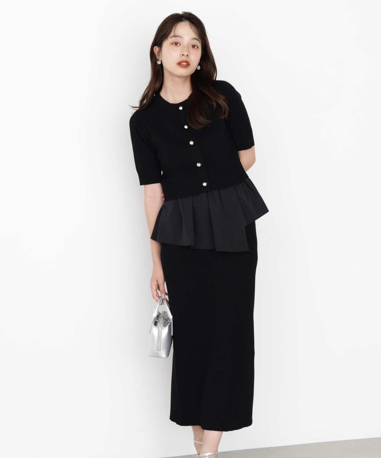 レイヤード風ニットセットアップ