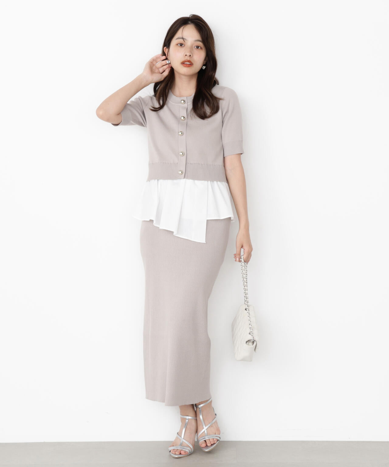 レイヤード風ニットセットアップ