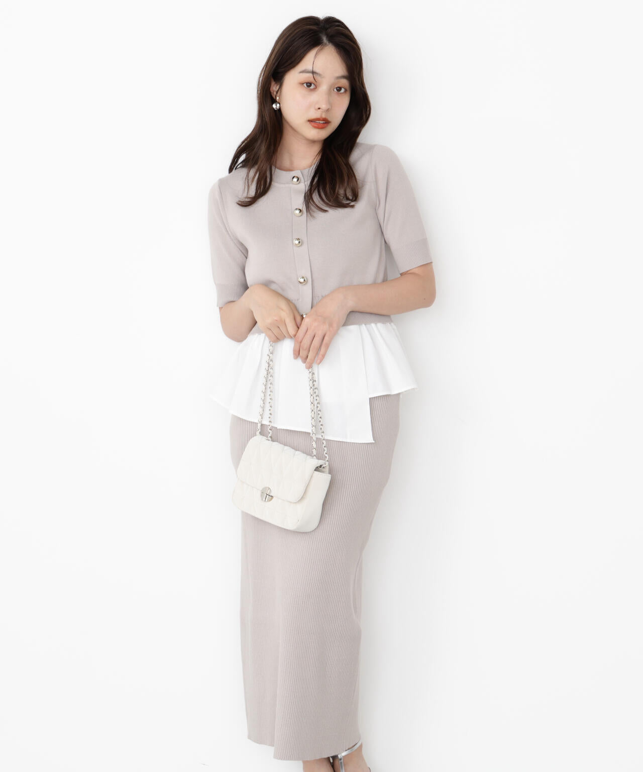 レイヤード風ニットセットアップ