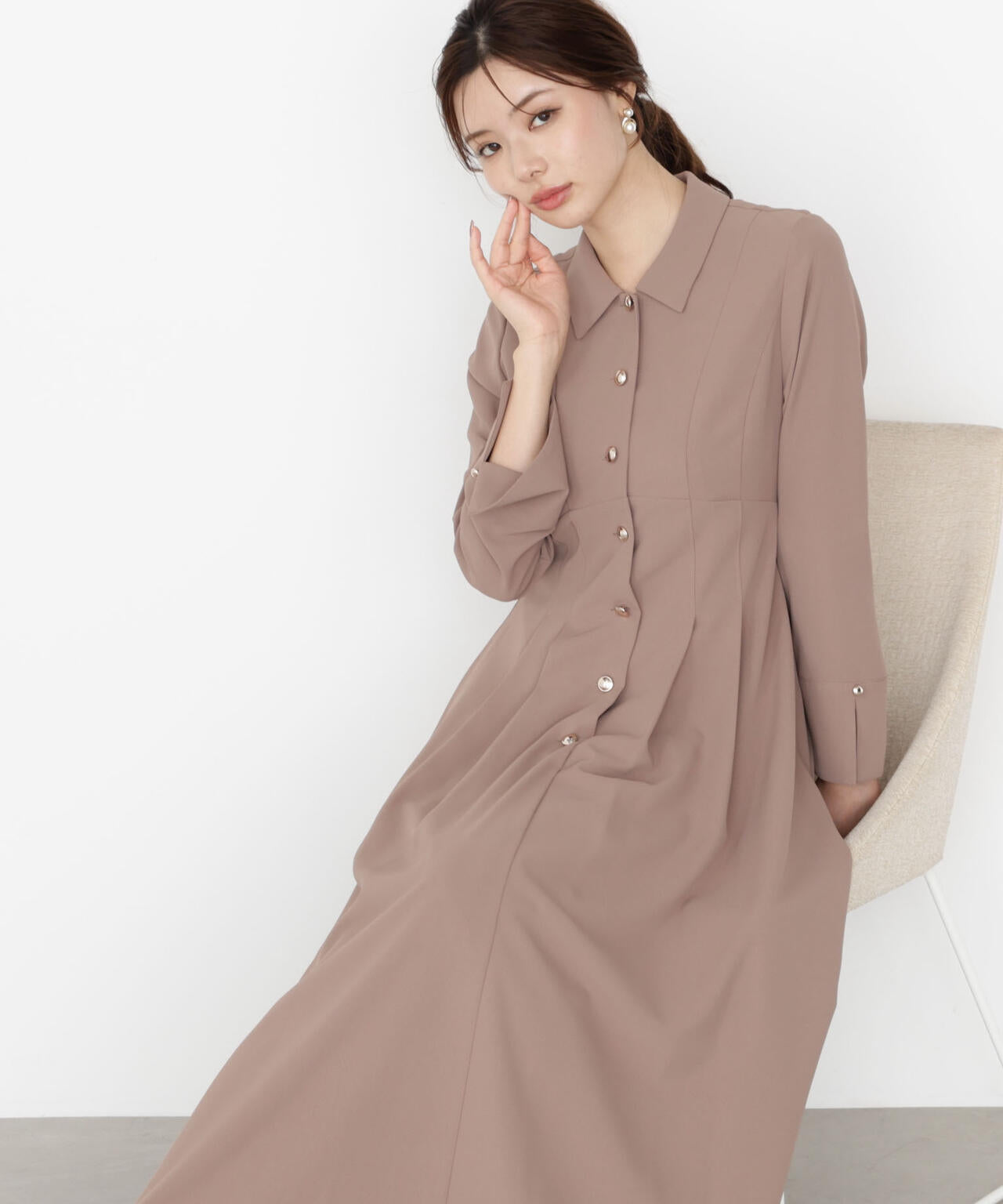 オータムタックシャツワンピース