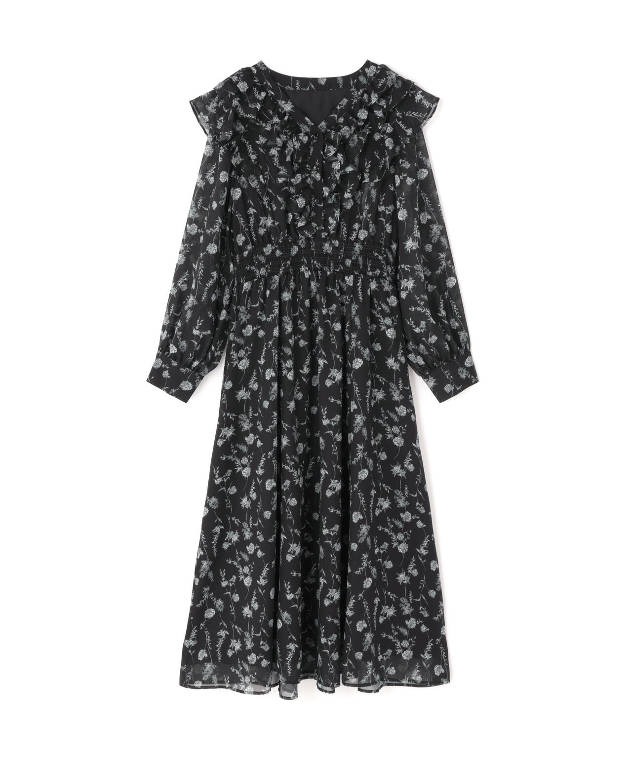 ラッフルフリルフラワーワンピース