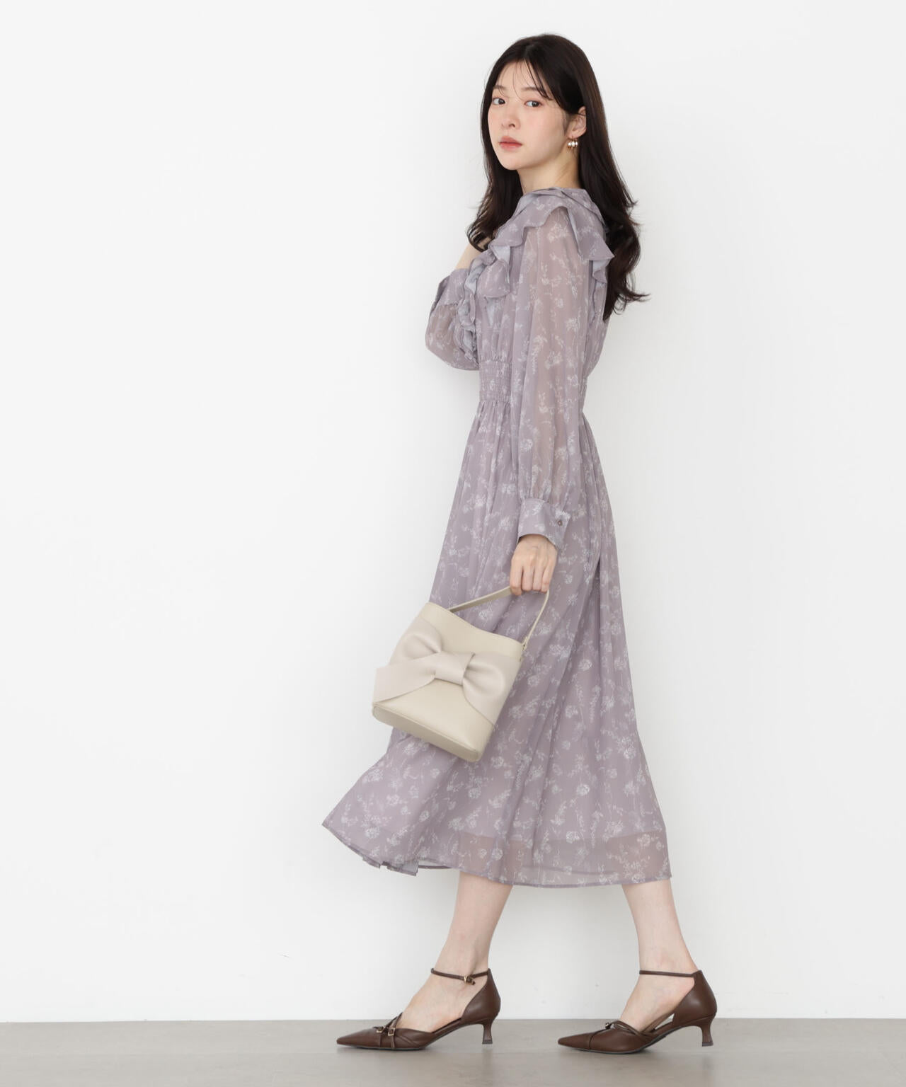 ラッフルフリルフラワーワンピース