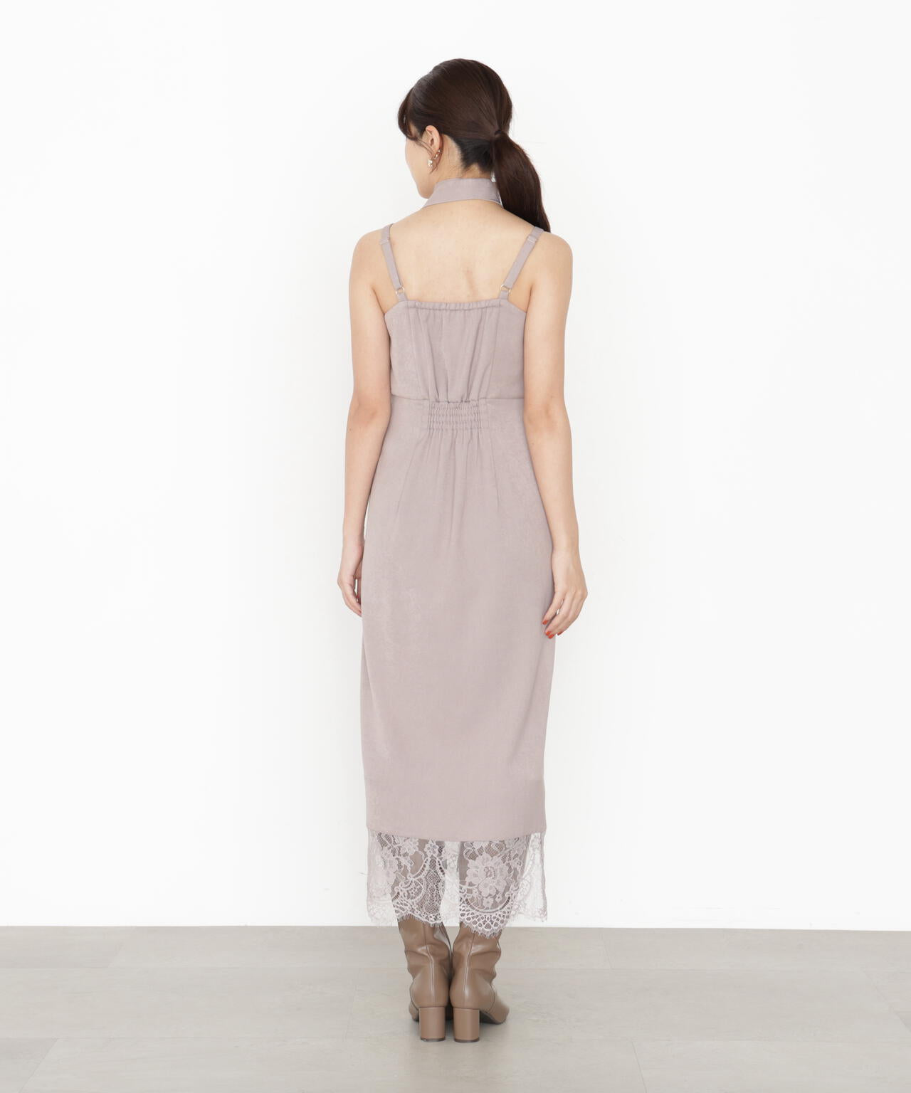 レース付きキャミワンピース
