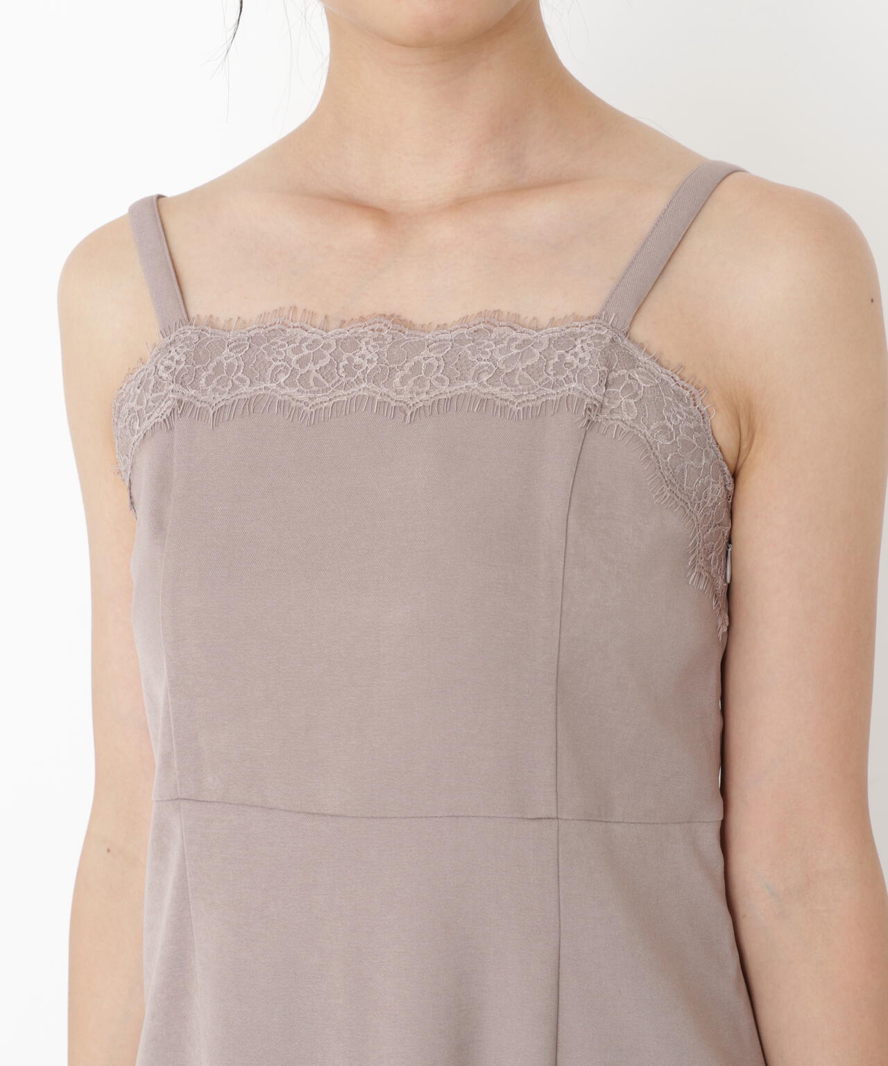 レース付きキャミワンピース