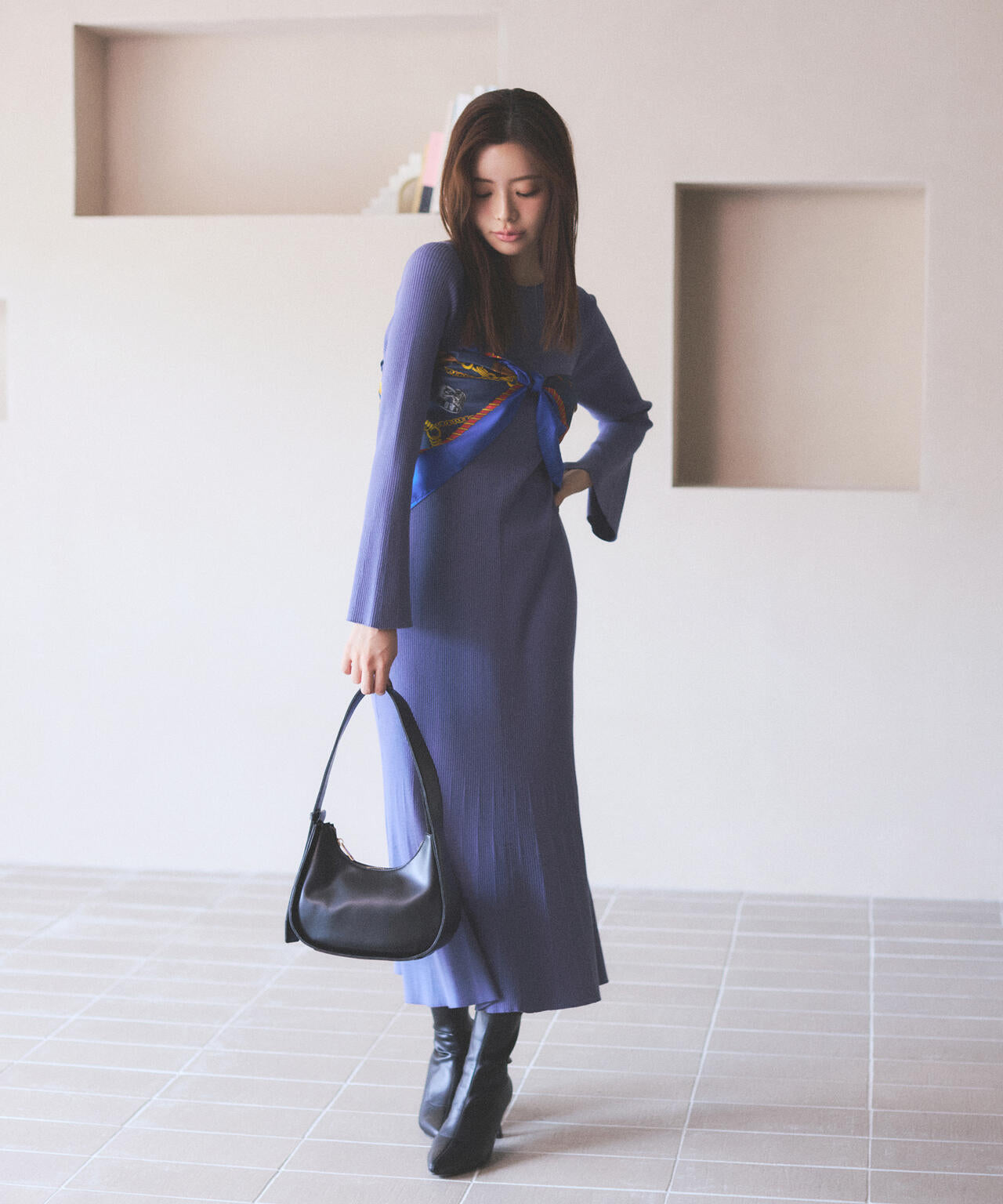 松川星さん着用】ボタンディテール前後2wayワンピース