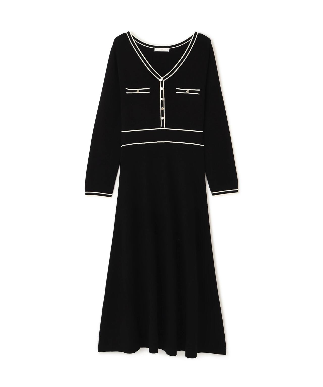 配色ラインニットワンピース