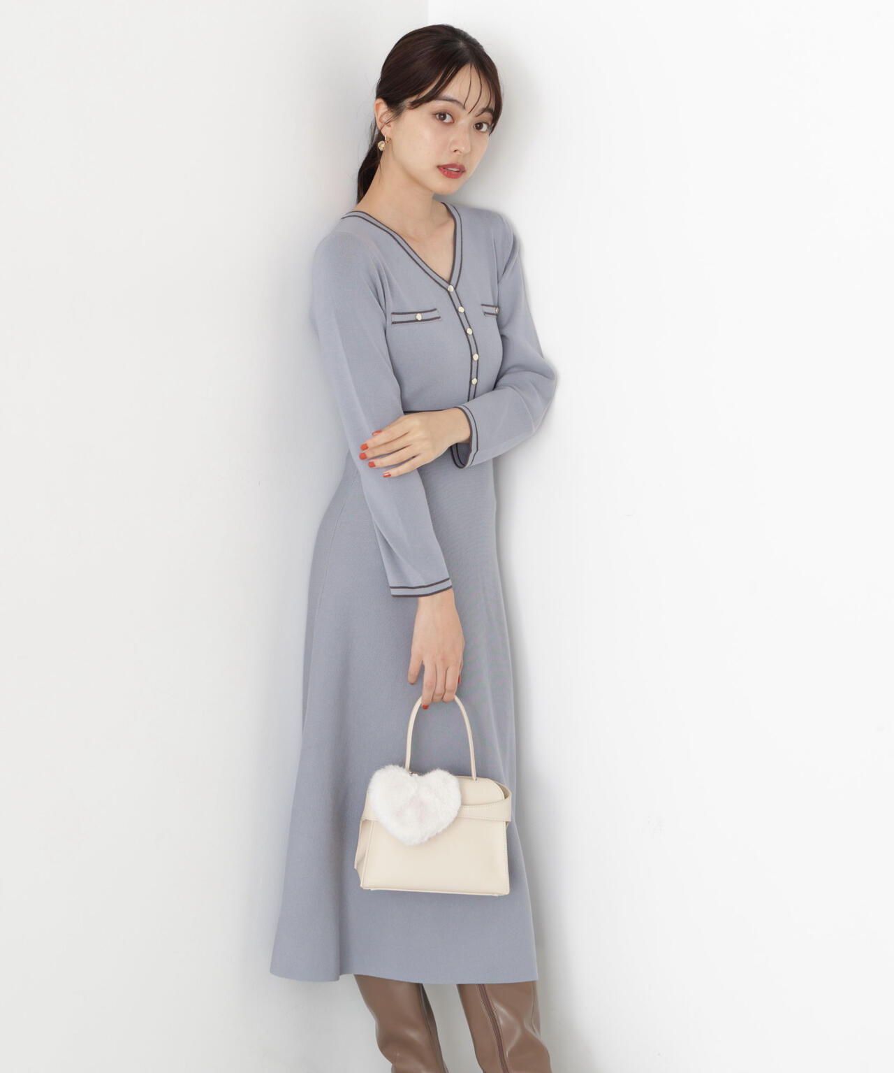 配色ラインニットワンピース 配色ラインニットワンピース・全3色 | レディースファッション