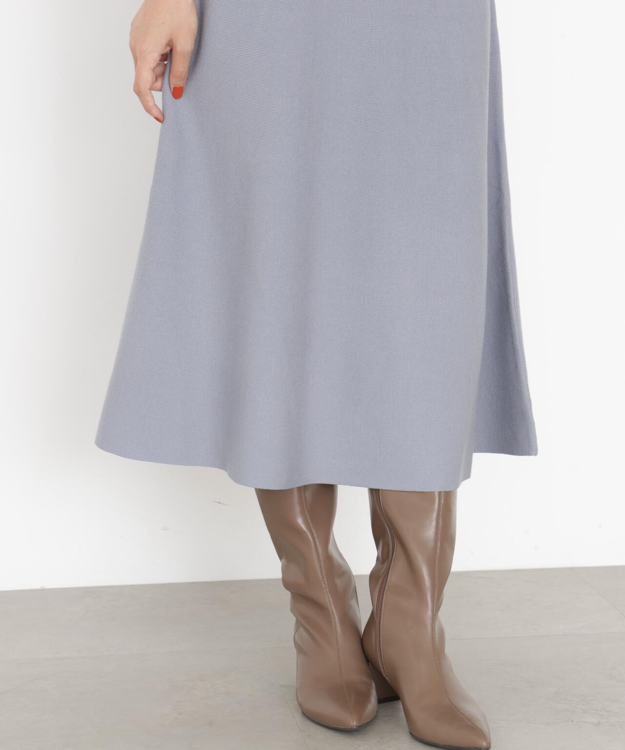 配色ラインニットワンピース