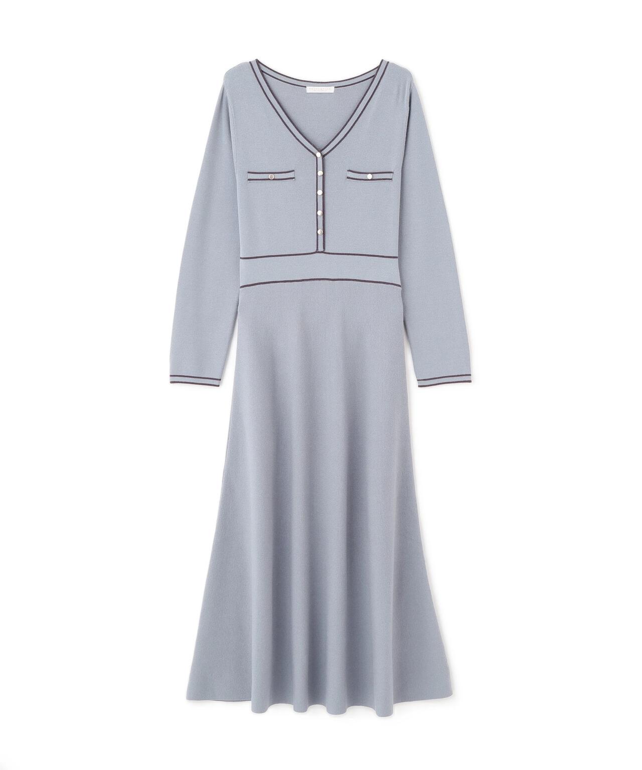 配色ラインニットワンピース