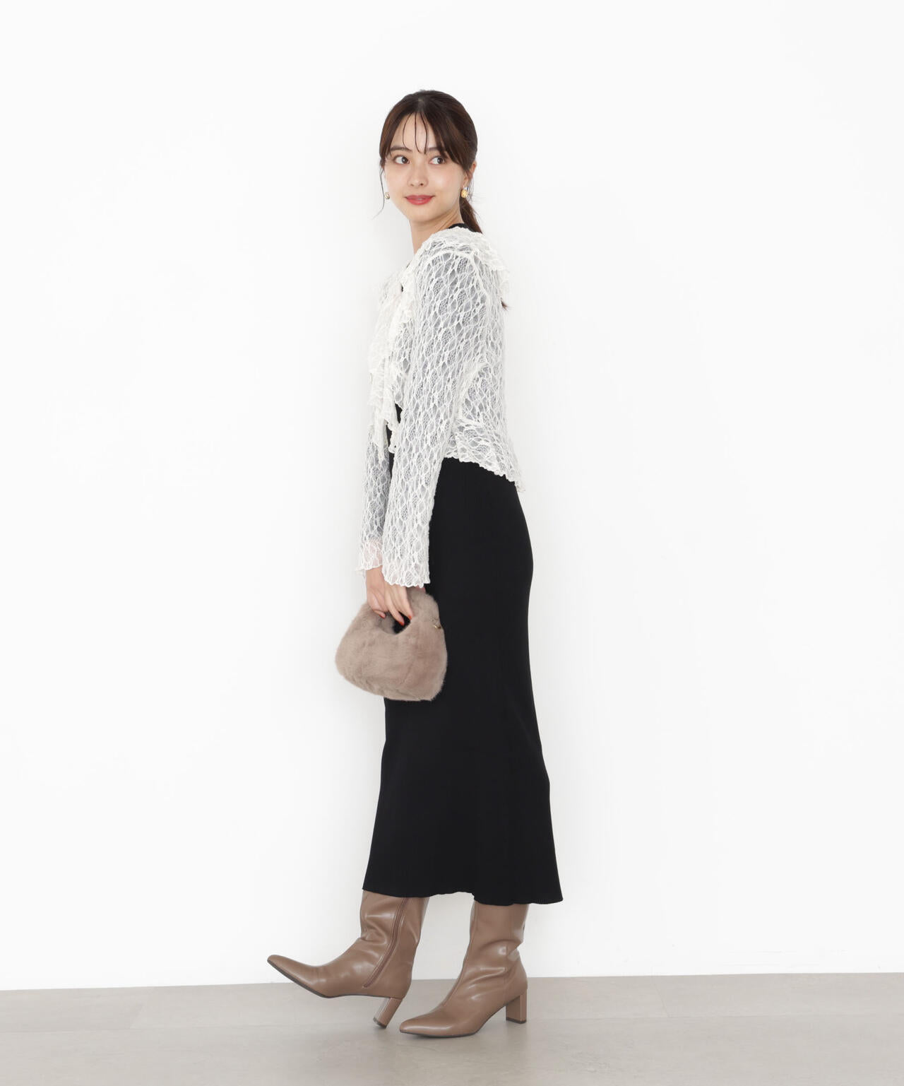 フリルレースセットニットワンピース | PROPORTION BODY