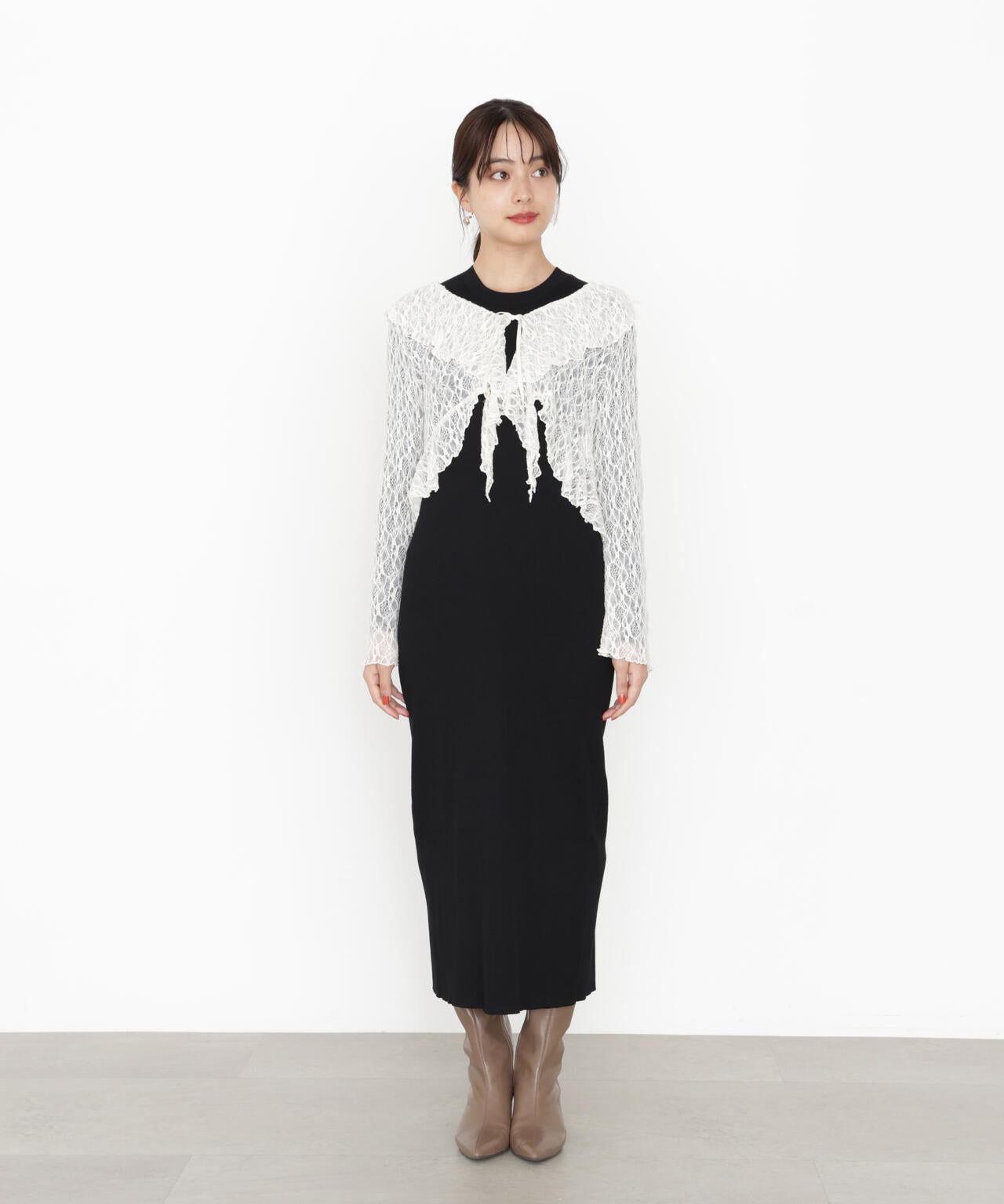 フリルレースセットニットワンピース | PROPORTION BODY