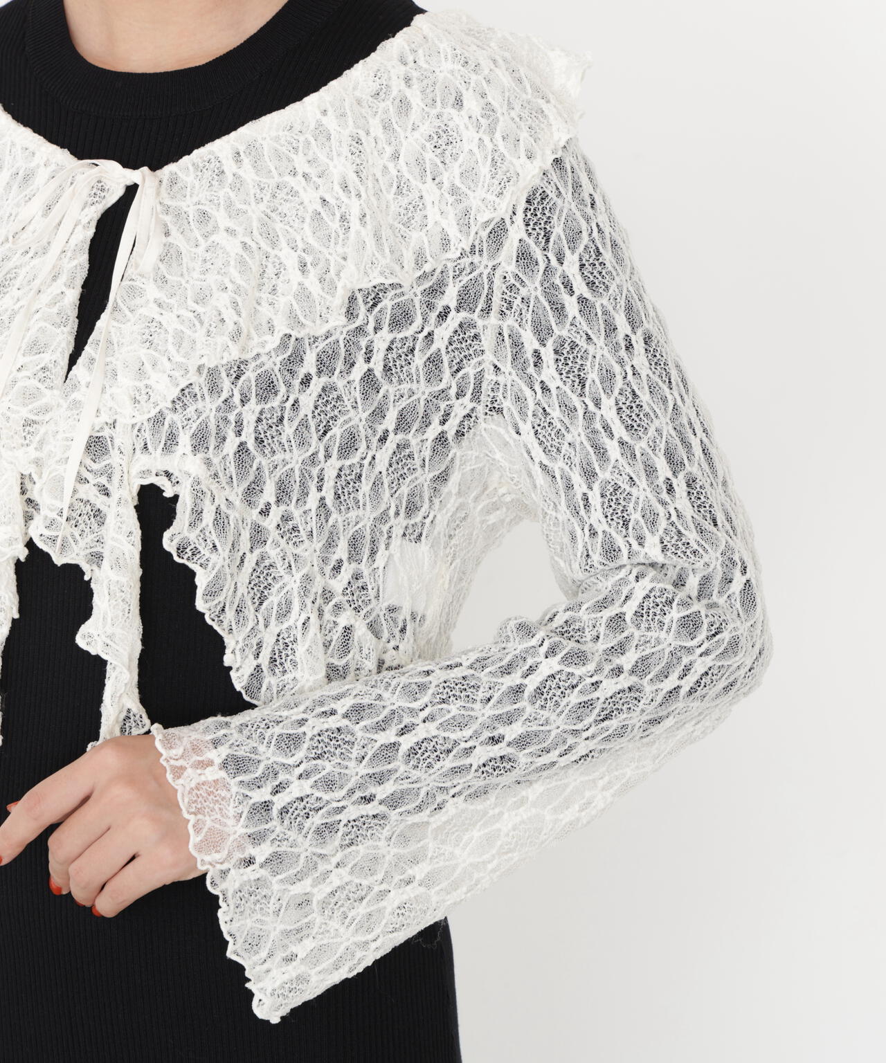 67▢THE ONENESS ビスコースフリルカーディガン TS0127-2 チュール ビスチェ セット ニット ワンピース