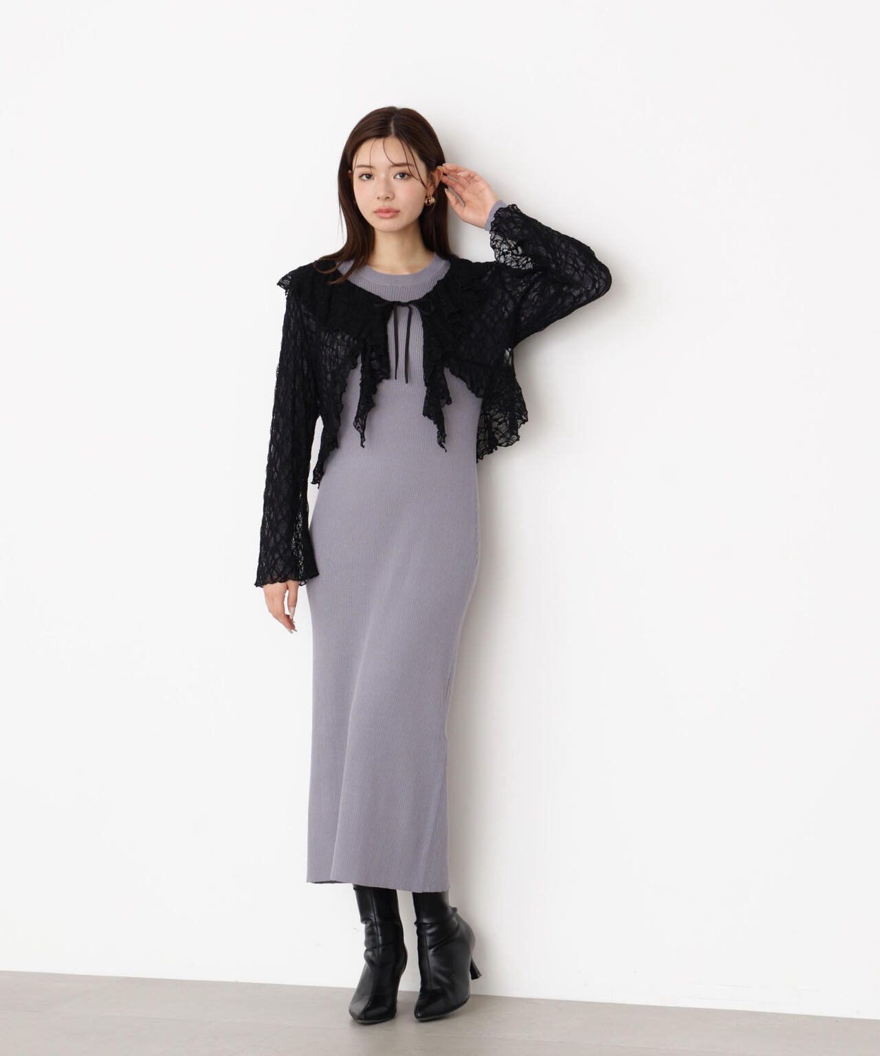 フリルレースセットニットワンピース | PROPORTION BODY
