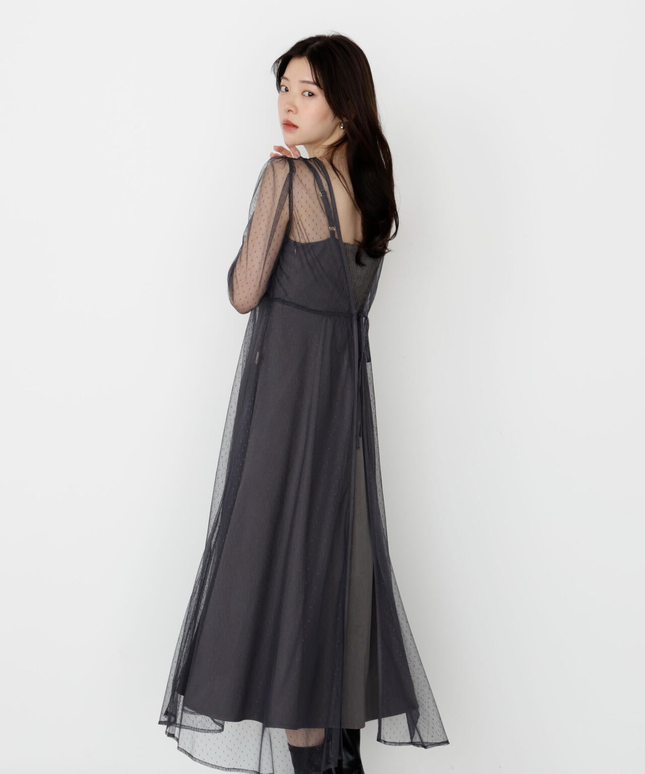 ＜藤田みりあさんコラボ＞キャミ付きチュールワンピース