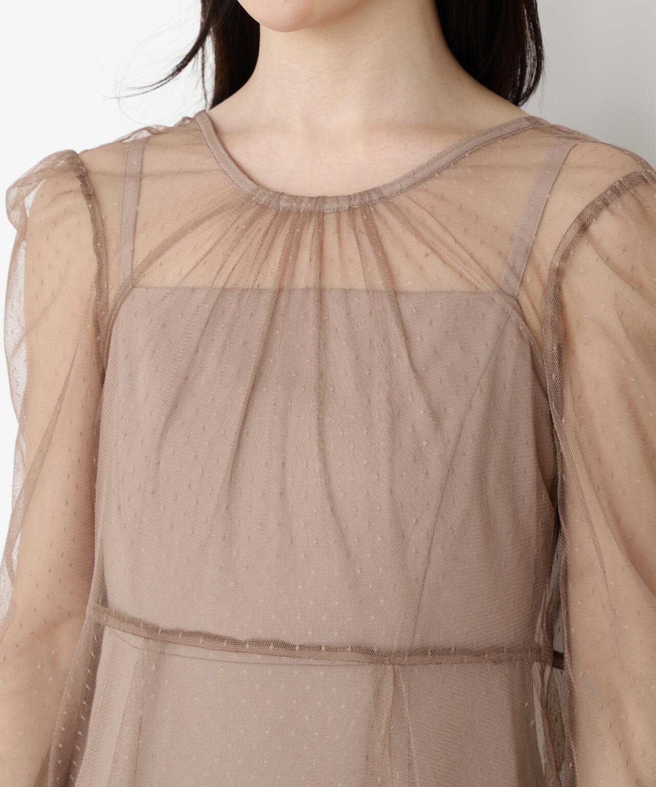 ＜藤田みりあさんコラボ＞キャミ付きチュールワンピース