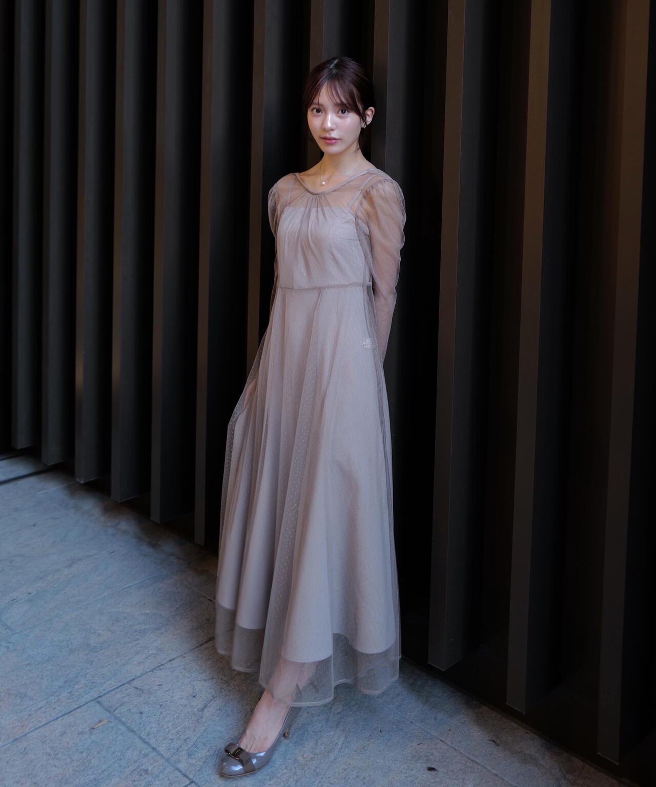 ＜藤田みりあさんコラボ＞キャミ付きチュールワンピース