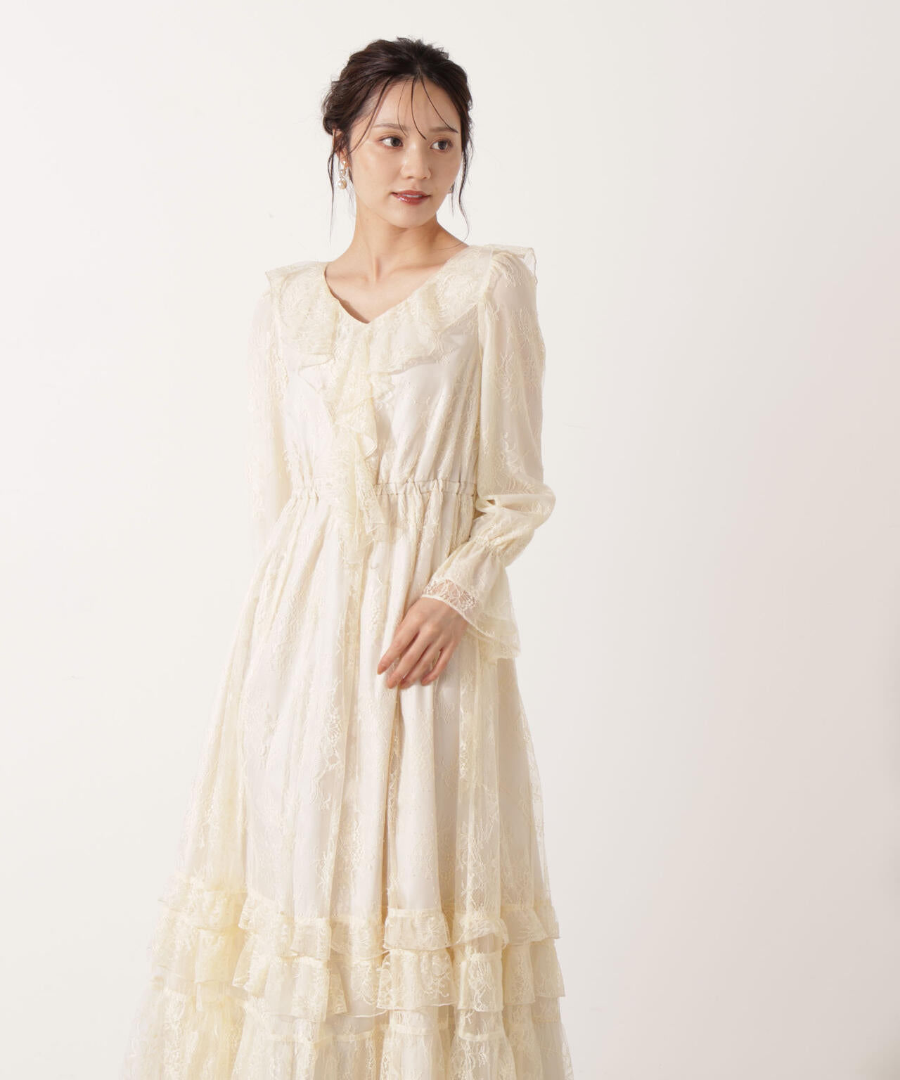 【青島心さん着用】《EDIT COLOGNE》レースフリルワンピース