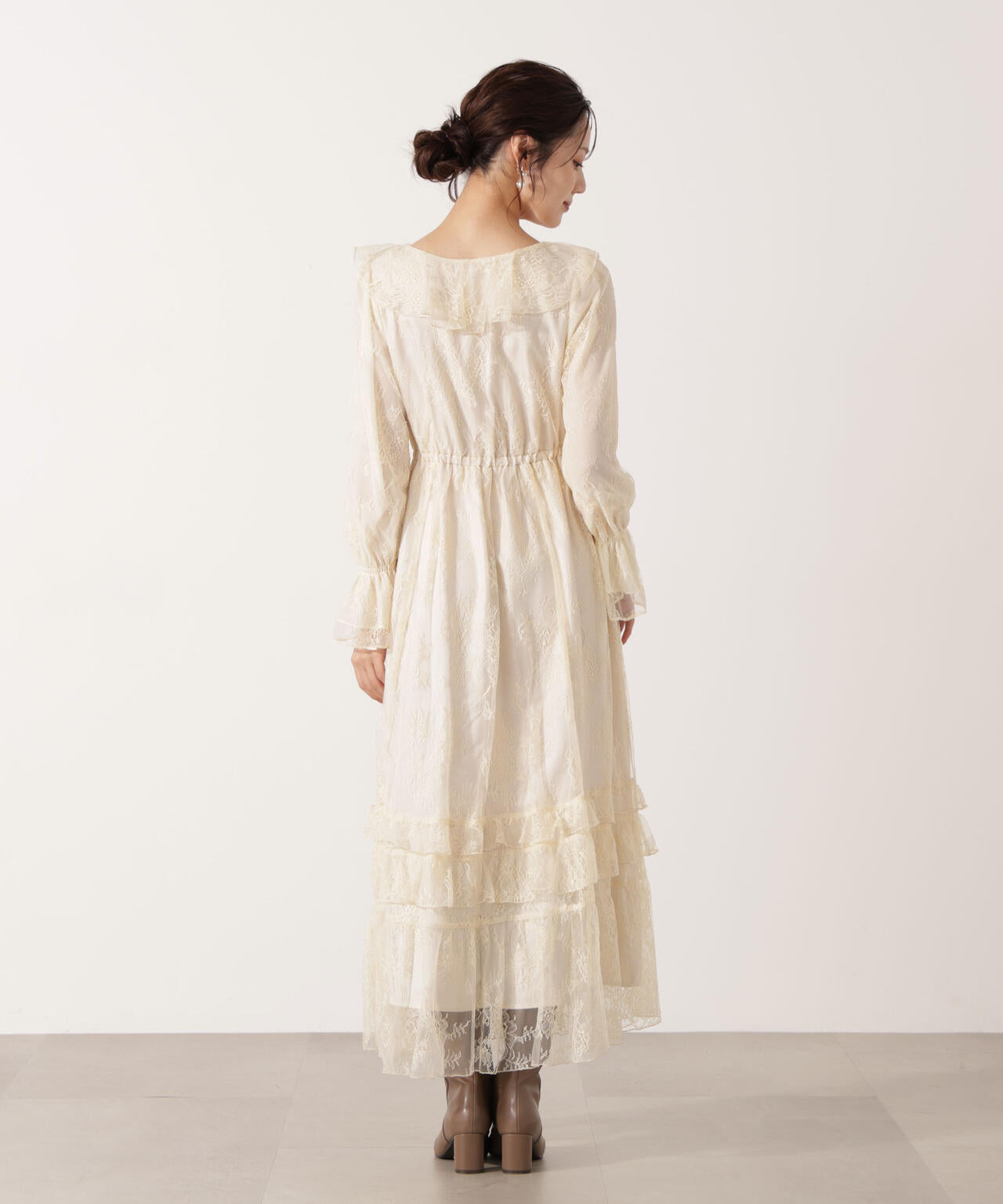 【青島心さん着用】《EDIT COLOGNE》レースフリルワンピース