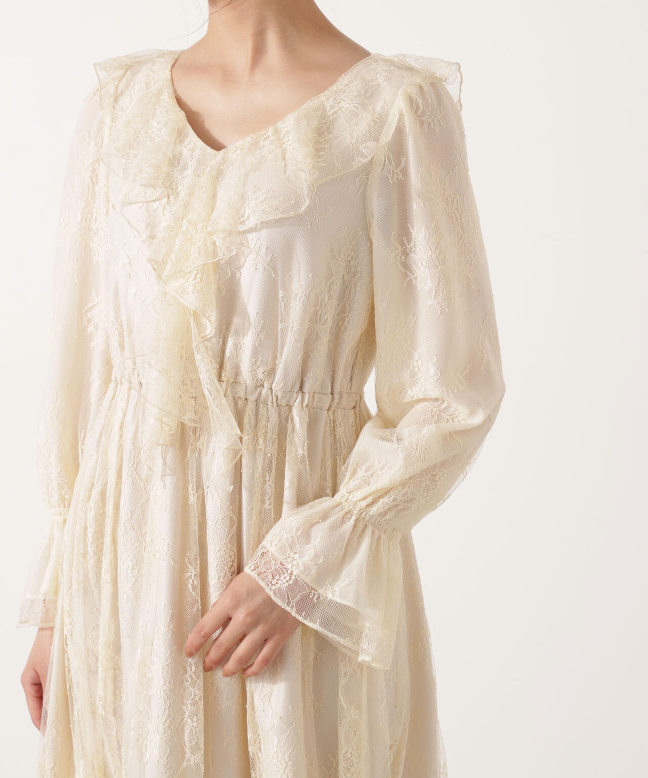 【青島心さん着用】《EDIT COLOGNE》レースフリルワンピース