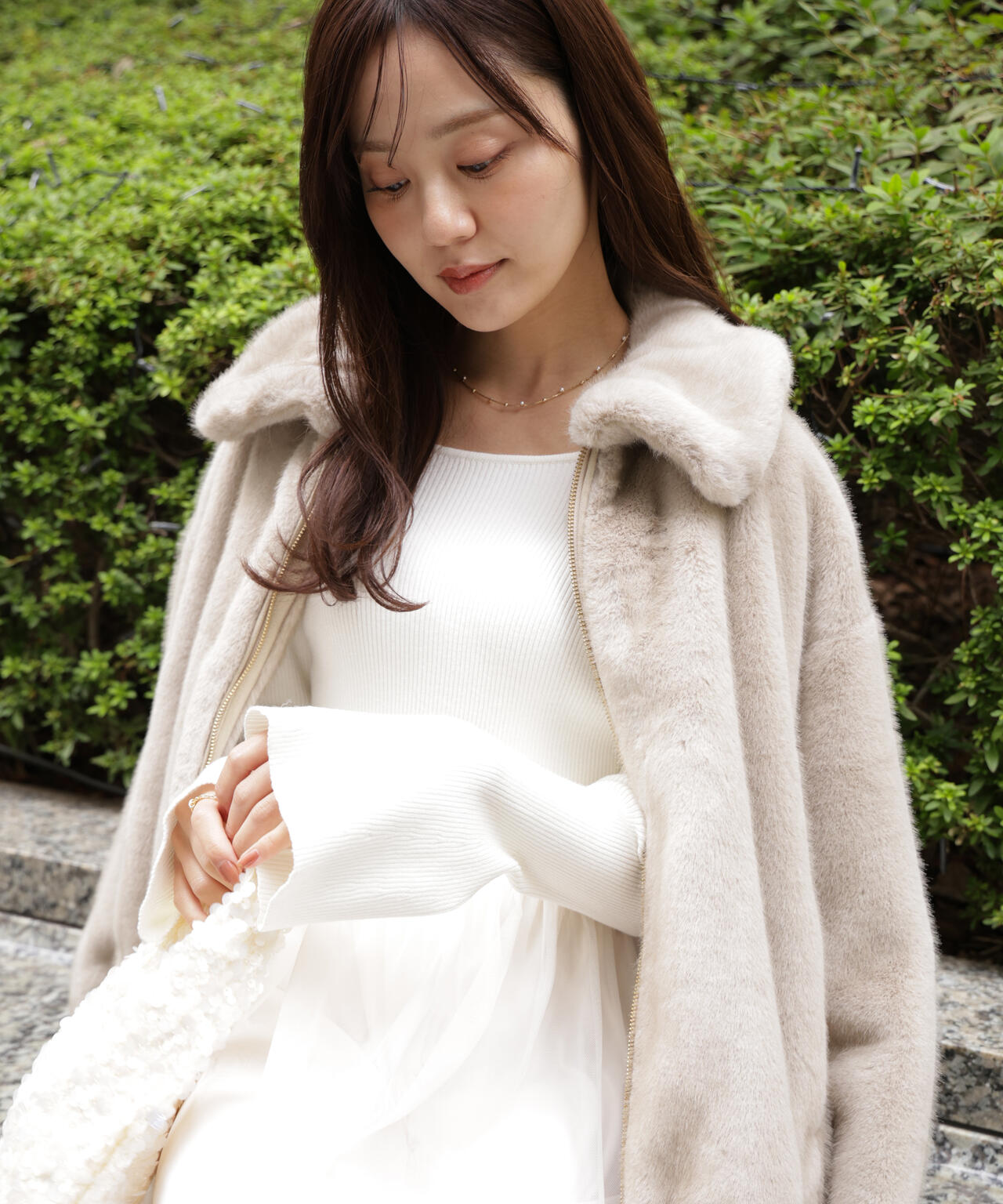 EDIT COLOGNE》チュールドッキングニットワンピース【official site