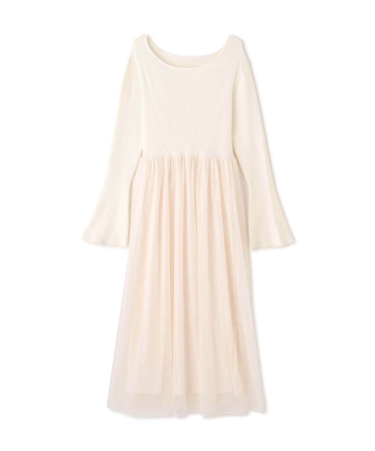 EDIT COLOGNE》チュールドッキングニットワンピース【official site